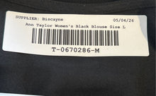 Load image into Gallery viewer, Ann Taylor Womens Black Knitted Short Sleeve Round Neck Blouse Top Size L