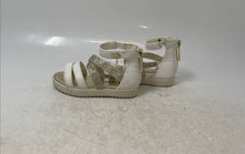 Load image into Gallery viewer, Michael Kors Girls White And Gold Sparkle Open Toe Ankle Strap Sandals Size 5