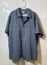 Load image into Gallery viewer, Haggar Mens Blue Plaid Short Sleeve Collared Button-Up Shirt Size XXL
