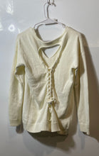Load image into Gallery viewer, Express Womens White V-Neck Long Sleeve Back Lace Up Pullover Sweater Size M