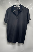 Load image into Gallery viewer, Perry Ellis Mens Black Gray Short Sleeve 1/4 Zip Golf Polo Shirt Size M