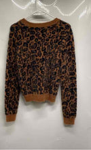 Load image into Gallery viewer, Zara Womens Brown Black Leopard Print Long Sleeve Pullover Sweater Size S