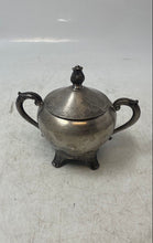 Load image into Gallery viewer, Wm. A. Rogers Silver-Tone Engraved Scroll Handle Footed Sugar Bowl With Lid