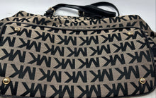 Load image into Gallery viewer, Michael Kors Womens Black Beige Signature Jacquard Double Handle Shoulder Bag
