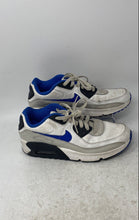 Load image into Gallery viewer, Nike Boys Air Max 90 White Blue Leather Lace-Up Low Top Sneaker Shoes Size 6Y