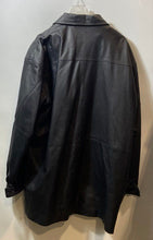Load image into Gallery viewer, Charles Klein Mens Black Leather Long Sleeve Full-Zip Trench Coat Jacket Sz 2XT