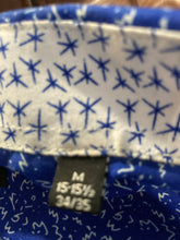 Load image into Gallery viewer, Nine West Mens Blue White Printed Classic Fit Dress Shirt Size M 15-15.5 34/35