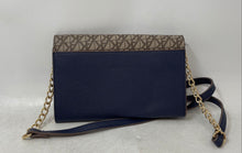 Load image into Gallery viewer, Anne Klein Womens Brown Blue Monogram Print Chain Strap Crossbody Purse