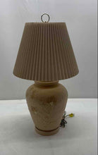 Load image into Gallery viewer, Beige Embossed Floral Pattern Table Lighting Chinoiserie Ceramic Lamp