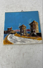 Load image into Gallery viewer, Handmade By Nassos Ceramic Paint Wall Plaque Windmills Landscape Decor Tile