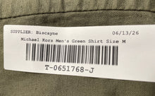 Load image into Gallery viewer, Michael Kors Mens Green Long Sleeve Pockets Regular Fit Button-Up Shirt Size M