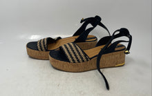 Load image into Gallery viewer, Franco Sarto Womens Beige Black Open Toe Wedge Platform Heels Size 10M