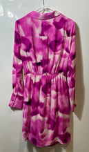Load image into Gallery viewer, Calvin Klein Womens Pink & White Tie-Dye Collared Wrap Dress Size Medium