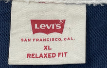 Load image into Gallery viewer, Levi's Mens Blue White Colorblock Cotton Long Sleeve Golf Polo Shirt Size XL