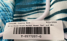Load image into Gallery viewer, White House Black Market Womens Teal And White Sleeveless Shirt Dress Size 10