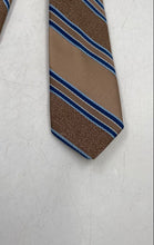 Load image into Gallery viewer, Givenchy Monsieur Mens Brown Blue Striped Adjustable Long Designer Tie