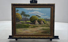 Load image into Gallery viewer, Two Village Huts By Ede Muvias Framed Wall Art Tropical Canvas Oil Painting