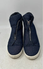 Load image into Gallery viewer, DKNY Womens Connie Blue Denim Round Toe Front Zip Sneaker Shoes Size 11M