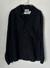 Load image into Gallery viewer, Zara Mens Black Long Sleeve Spread Collar Chest Pockets Button-Up Shirt Size L