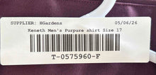 Load image into Gallery viewer, Kenneth Cole Awearness Mens Purple Cotton Non-Iron Slim Fit Dress Shirt Size 17