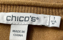 Load image into Gallery viewer, Chico's Womens Brown Studded Short Sleeve Crew Neck Pullover Sweater Size 1