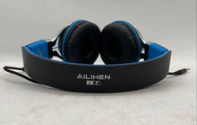 Load image into Gallery viewer, Ailihen C8 Black Blue 3.5mm Jack Foldable Wired On-Ear Headphones Not Tested