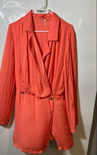Load image into Gallery viewer, Free People Womens Orange Long Sleeve Classic Notch Lapel Mini Dress Size Medium