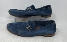 Load image into Gallery viewer, Bata Mens Dark Blue Suede Bit Moc Toe Slip-On Loafer Shoes Size EUR 43