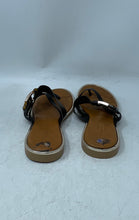 Load image into Gallery viewer, Toscanella Womens Black Brown Slip-On Flat Thong Sandals Size 8.5