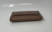 Load image into Gallery viewer, Guess Womens Beige Leather Ostrich Print Credit Card Holder Trifold Wallet