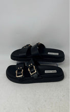 Load image into Gallery viewer, Steve Madden Womens Hanni Black Leather Double Strap Slide Sandals Size 8M