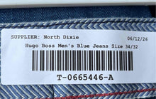 Load image into Gallery viewer, Hugo Boss Mens Blue Denim Medium Wash Pockets Straight Leg Jeans Size 34/32