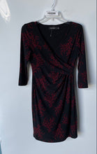 Load image into Gallery viewer, Lauren Ralph Lauren Womens Black Red Floral 3/4 Sleeve Ruched Wrap Dress Size 6P