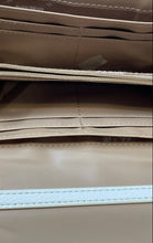 Load image into Gallery viewer, Anne Klein Womens Beige White Signature Canvas Inner Divider Crossbody Handbag