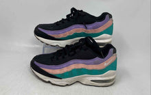 Load image into Gallery viewer, Nike Kids Air Max 95 Black Purple Green Low Top Lace-Up Sneaker Shoes Size 5Y