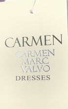Load image into Gallery viewer, Carmen Marc Valvo Womens Purple V-Neck Rhinestone Sheath Dress Size XL With Tag