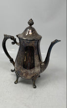 Load image into Gallery viewer, Silver Color Ornate Footed Collectible Victorian Coffee Teapot With Lid