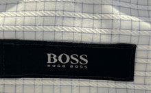 Load image into Gallery viewer, Hugo Boss Mens White Check Long Sleeve Spread Collar Dress Shirt Size 17