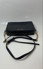 Load image into Gallery viewer, Michael Kors Womens Black Pebbled Leather Adjustable Strap Zip-Top Crossbody Bag