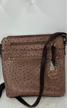 Load image into Gallery viewer, Giani Bernini Womens Peach Brown Animal Print Leather Crossbody Bag