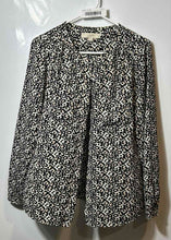 Load image into Gallery viewer, Ann Taylor Loft Womens Black White Animal Print Button Front Blouse Top Size S