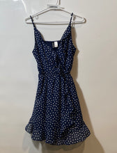 Load image into Gallery viewer, Divided By H&M Womens Blue White Polka Dot Print V-Neck Fit & Flare Dress Size 4