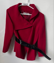 Load image into Gallery viewer, Tahari Womens Red Long Sleeve Belted Collared Classic Jacket Size 6P