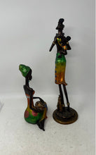Load image into Gallery viewer, Set Of 2 Pieces Multicolor Home Decorative African Tribal Woman Statue