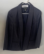 Load image into Gallery viewer, Black Label By Evan Picone Womens Blue Long Sleeve Open Front Blazer Size 16