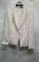Load image into Gallery viewer, Karl Lagerfeld Womens White Pearl Peak Lapel Single-Breasted Blazer Size 12
