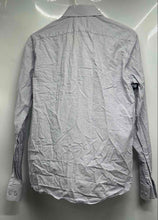 Load image into Gallery viewer, Calvin Klein Mens White Blue Geometric Slim Fit Dress Shirt Size M 15 32/33