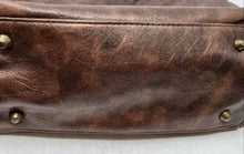 Load image into Gallery viewer, Braciano Womens Brown Leather Inner Pockets Bottom Studs Shoulder Handbag