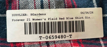 Load image into Gallery viewer, Forever 21 Mens Red Blue Plaid Cotton Long Sleeve Button-Up Shirt Size XL