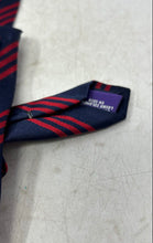 Load image into Gallery viewer, Hunt Club Mens Navy Blue Red Striped Silk Keeper Loop Adjustable Pointed Tie